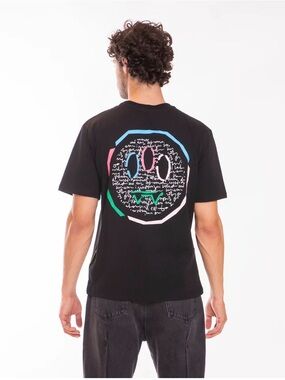 BARROW Black Graphic Back-Print Short Sleeve Tee Authentic, Sz Medium